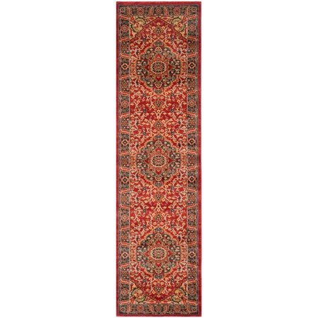 SAFAVIEH Mahal Power Loomed Runner Rug, Navy and Red - 2 ft.-2 in. x 14 ft. MAH621C-214